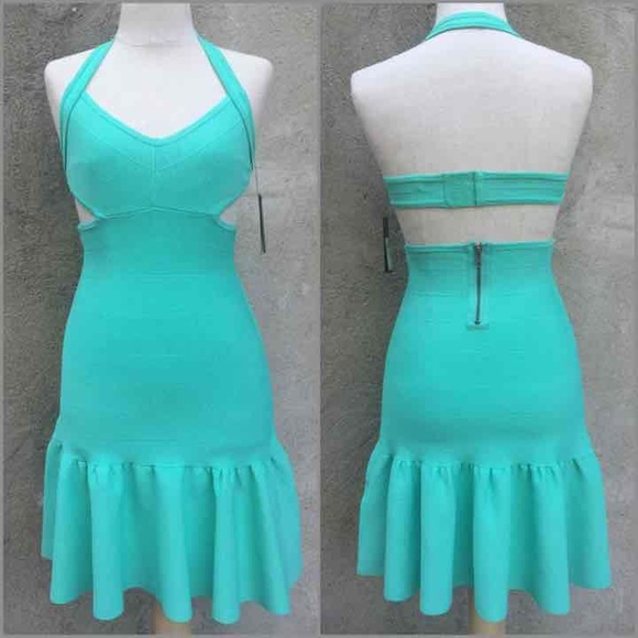 Guess Dresses & Skirts - Turquoise Aqua Guess Mirage Halter CutOut Dress